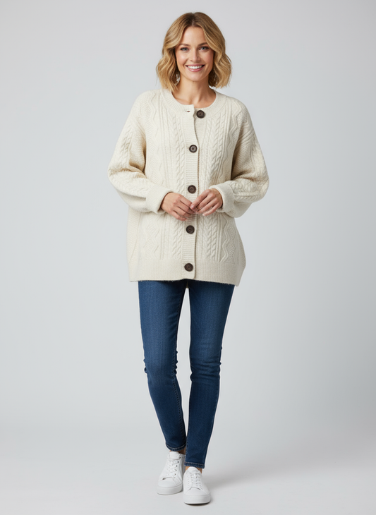 THE LORENZA | CABLE CARDIGAN