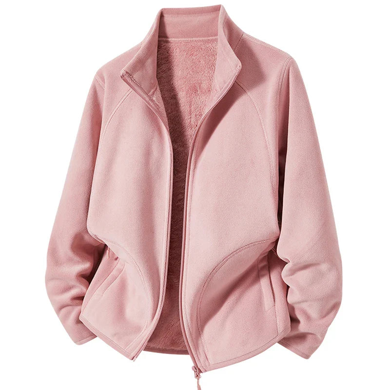 Camille – Polar Fleece Stand Collar Jacket