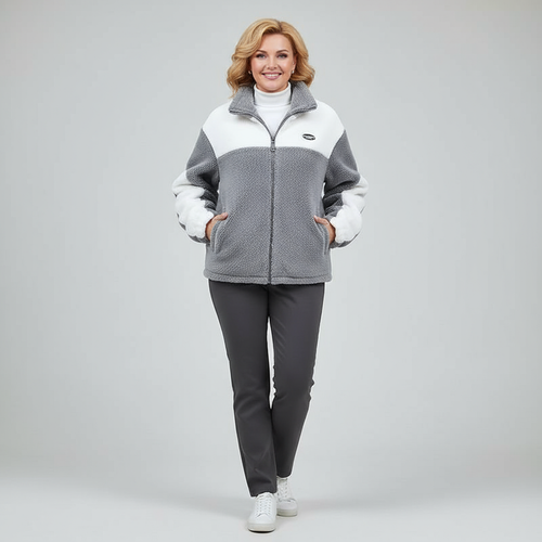 Camille – Two-Tone Fleece Zip Jacket